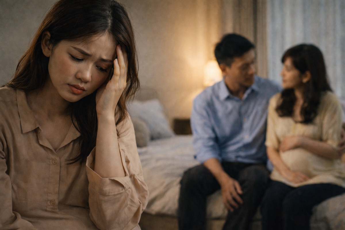 Thất thần khi chồng báo có con với vợ cũ